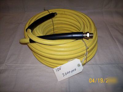 100' 3000PSI yellow non-marking pressure washer hose