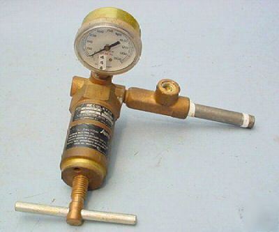 Airco brass nitrogen welding gas regulator valve gauge