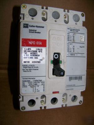 Cutler hammer hfd HFD3015 15AMP 600V circuit breaker