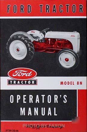 Ford tractor model 8N operator's manual 1948-1952
