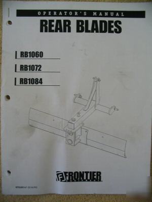 Frontier RB1060 RB1072 RB1084 blade ops & parts manual