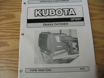 Kubota GF3057 grass catcher operators & parts manual