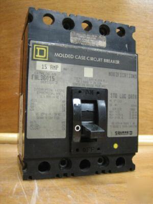 Square d circuit breaker FHL36015 15 amp 15AMP 15A a