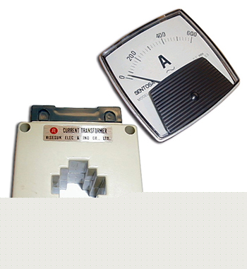 600 amp current transformer and panel meter for motor