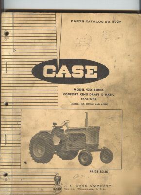 Case 930 comfort king tractor parts catalog manual 