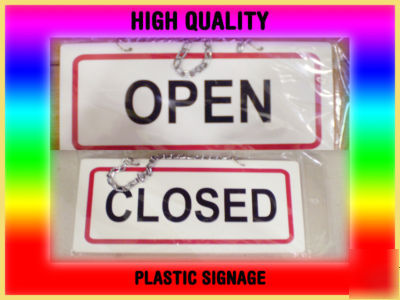 Durable high quality plastic signage open/close