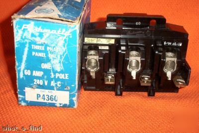 New ite siemens pushmatic 60 amp 3 p breaker P4360 wrty