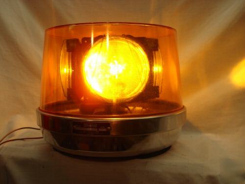 Gorgeous vintage sireno orange beacon 4 bulb rotating