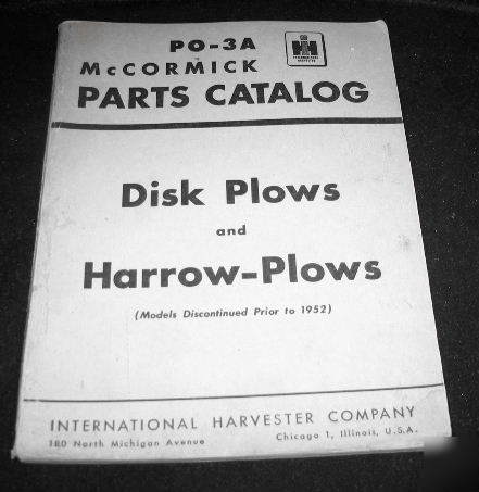 Ih intl harvester po 3A disk harrow plows