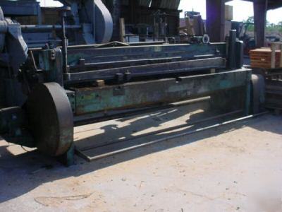 10' x 16 ga wysong power shear w/back gage, 1 owner