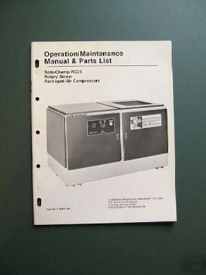 Champion roto-champ rotary screw air compressor manual