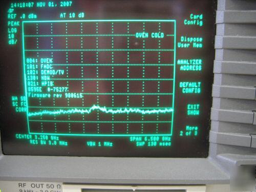 Hp (agilent) 8595E spectrum analyzer, 6.5 ghz *options