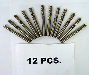 New (12) #12 cobalt stub drills - precision twist