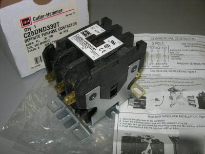 New cutler-hammer C25DND330T definite purpose contactor