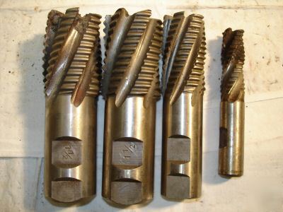 Set of 4 roughing end mills 