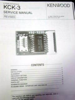 Service manual, kenwood, kck-3, two tone interface