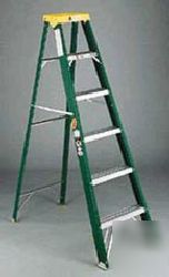 Six-foot fiberglass commercial stepladder-dav 592-06BX