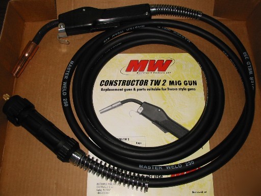 New 250A mig gun w/15' cable euro connection - 