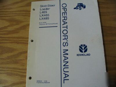 New holland L465 LX465 LX485 operators manual