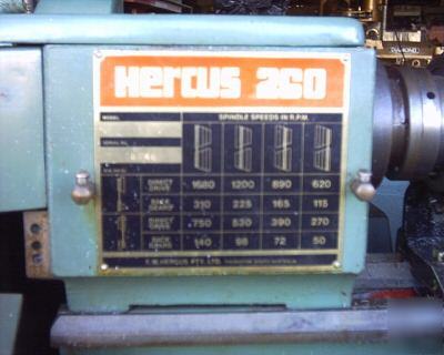 Hercus 260 lathe turret capstan with burnard collets