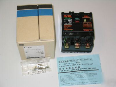 Fuji earth leakage circuit breaker EG33F lot of 3 pcs