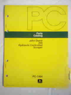 John deere 200 hydraulic control scraper parts catalog