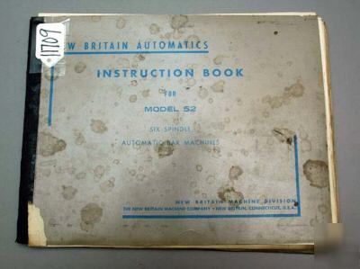 New britian instruction book model 52 auto bar mach: