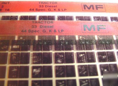 Massey ferguson 33- 44 tractor parts book microfiche