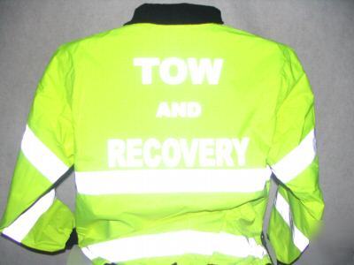 Tow and recovery reflective jacket, tow truck, tow, xl