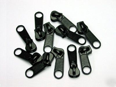 #3 molded plastic zipper sliders long black (580) 50PCS