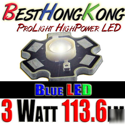High power led set of 5000 prolight 3W blue 113.6 lumen