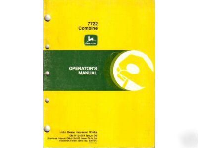 John deere 7722 combine operator's manual