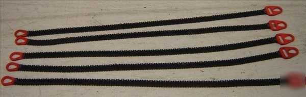 Lot of 5 - 6' crane lifting chain hoists straps 