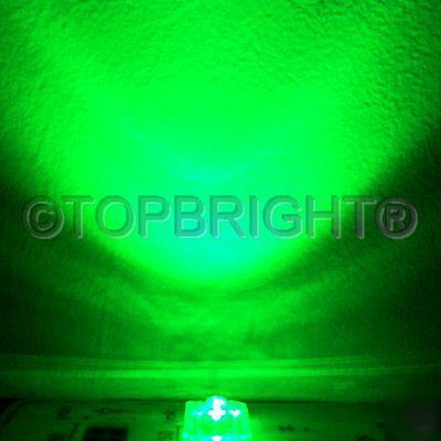 1000PCS 3MM 16000MCD super flux green led free resistor