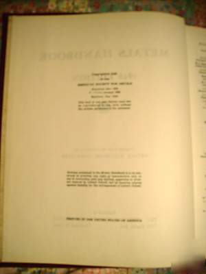 Asm metals hand book 1948 edition reprint 1956 1332 pgs