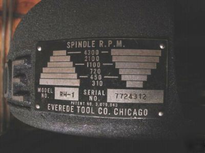 Everede rotary head die makers attachment bridgeport 