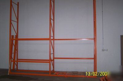 Steel warehouse racking 16 foot slightly used
