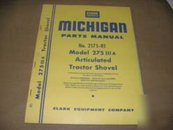 Michigan model 275 series iiia articulated shovel book