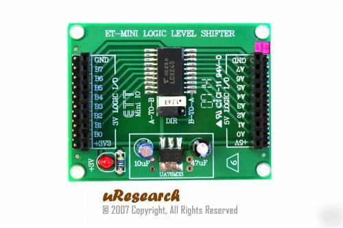 Mini-level-shifter (5V <=> 3.3V convt) basic stamp, pic