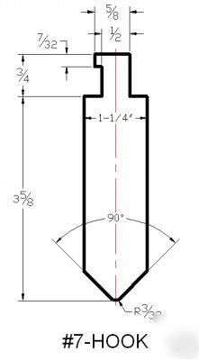 Press brake die tooling punch #7 -ht x 28