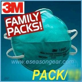 3M 1860/1860S N95 respirators/masks, 3M1860, pack/10