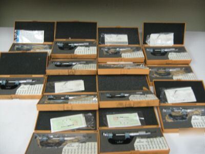 New lot of 13 mitutoyo thread micrometers - many 