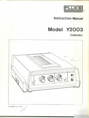 Fluke Y2003 calibrator instruction manual