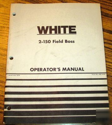 White 2-150 field boss tractor operator's manual book