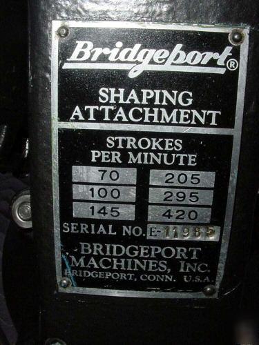 Like new bridgeport e head,slotting,broaching, condition