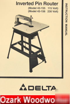 Oz~delta/rockwell inverted router 43-155 43-156 manual