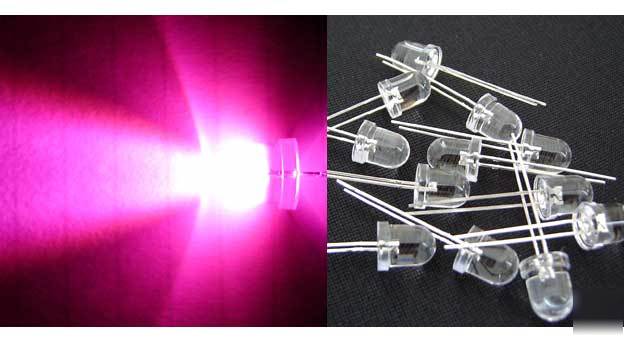 10 sets 12MM pink 12V ready 6000MCD led leds