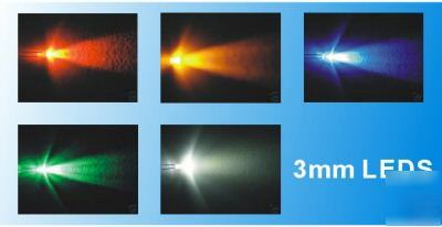 3MM waterclear leds (red,yellow,blue,green,white x 40)