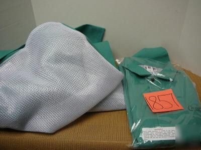New green cotton welding jackets 2 ea size sm - 