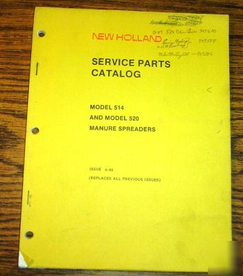 New holland 514 520 spreader parts catalog manual nh